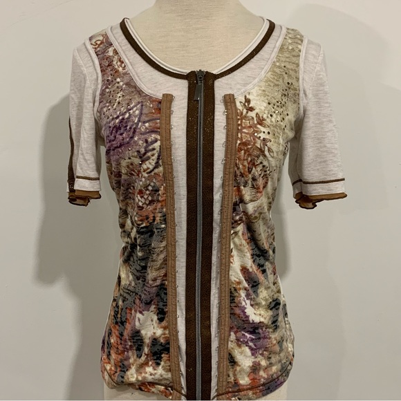 Y2K top with zipper and corset detail - Picture 1 of 5